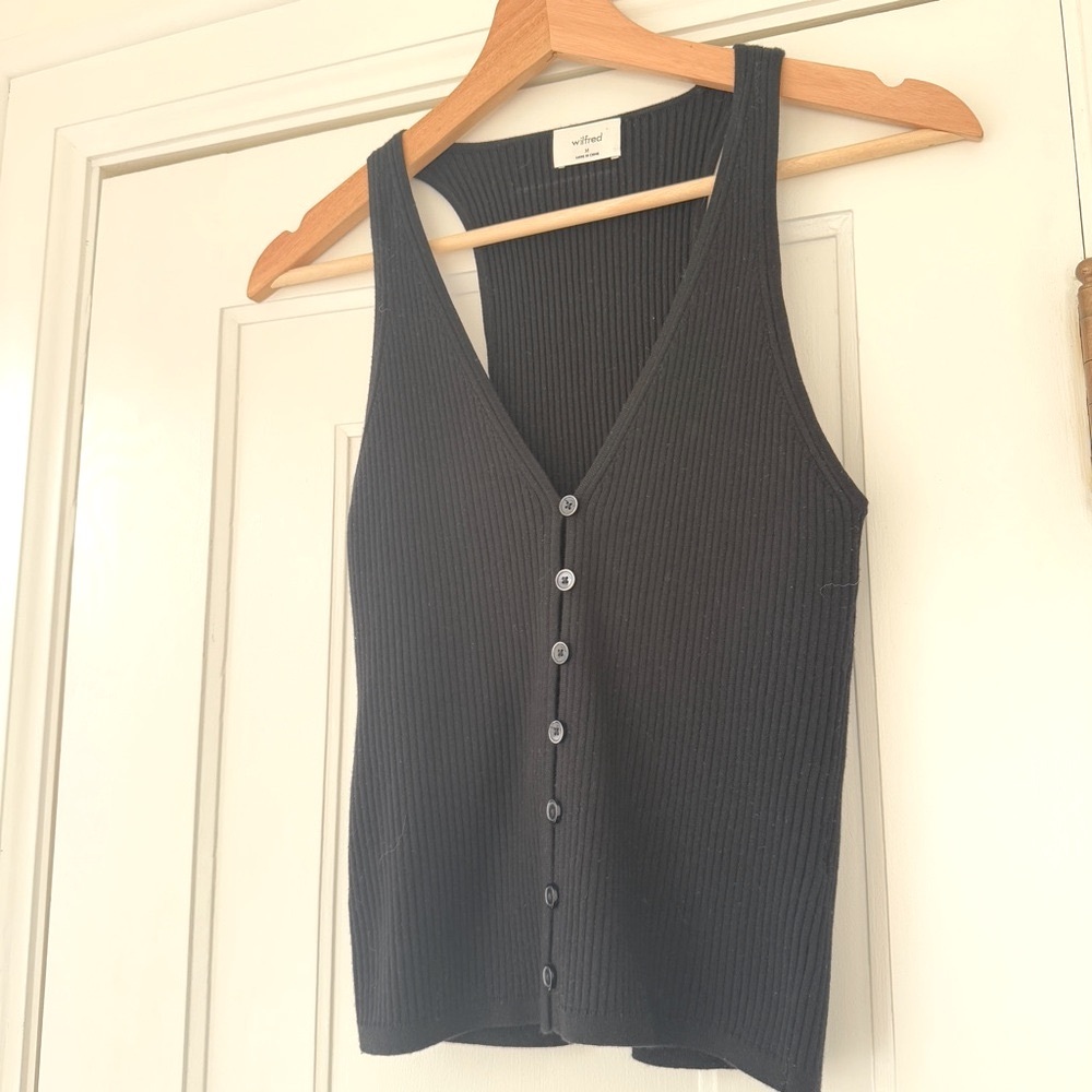 Wilfred Black Ribbed Tank Top